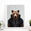 Bear in clothes, animal print, wall art - A5 - Glossy