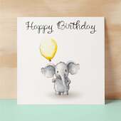 Birthday Card for Child Birthday Card For Girl of Boy Birthday Card For Her or Him Cute Elephant Birthday Card With Birthday Balloons