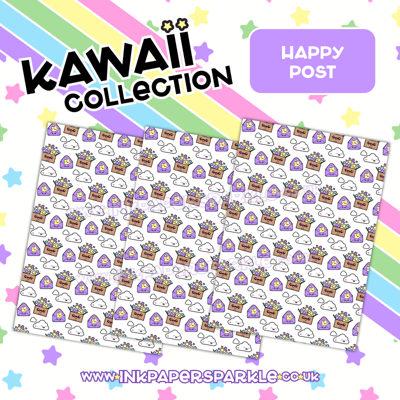 Kawaii Packaging Paper - White *New Designs* - Chubbicorn & Friends - A5