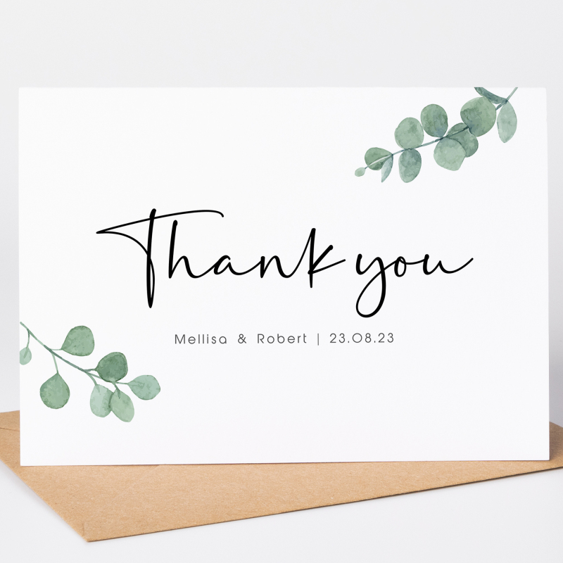 Thank You Wedding Eucalyptus Thank You Cards - A6 - 4.1" x 5.8"