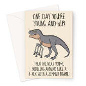 Birthday Card For An Old Person - Funny Dinosaur Joke