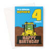 Age 4 Nephew Birthday Card - Dinosaur Digger - A5 Portrait - 1 Card