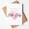 New Baby Girl Card, Little Lady New Baby Card, Cute Pink Heart Baby Girl Card, Card For New Born, New Parents Congratulations Card Baby Girl - A6 - 4.1" x 5.8"