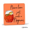 NEGRONI Coaster Cocktail Personalised Coaster, Personalised Fathers Day gift, Christmas Coaster, Secret Santa, Birthday Gift, Home Bar - Single Coaster