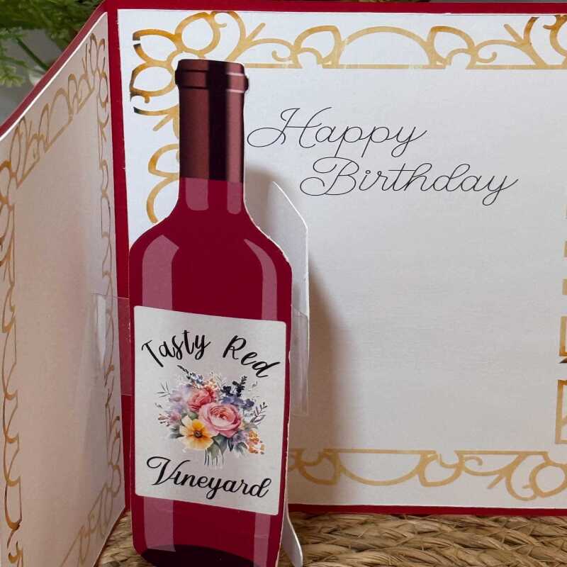 Handmade Fine Wine Pop Up Card