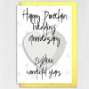 Eighteen wonderful years Porcelain 18th, 18 years anniversary card for couple, wife, husband, mum, dad, parents (Size A6/A5/A4/Square 6x6") - A6: Single card