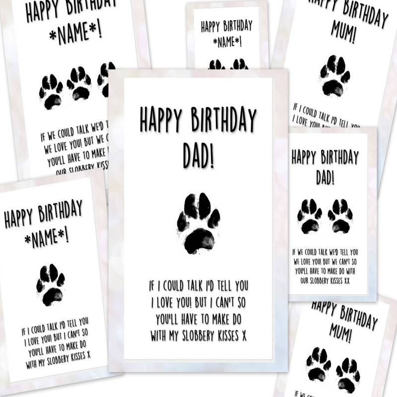 personalised birthday card from the dog, card from the 2 dogs, funny dog card, dad, mum, dad, brother, sister, any name, dog sitter, cute