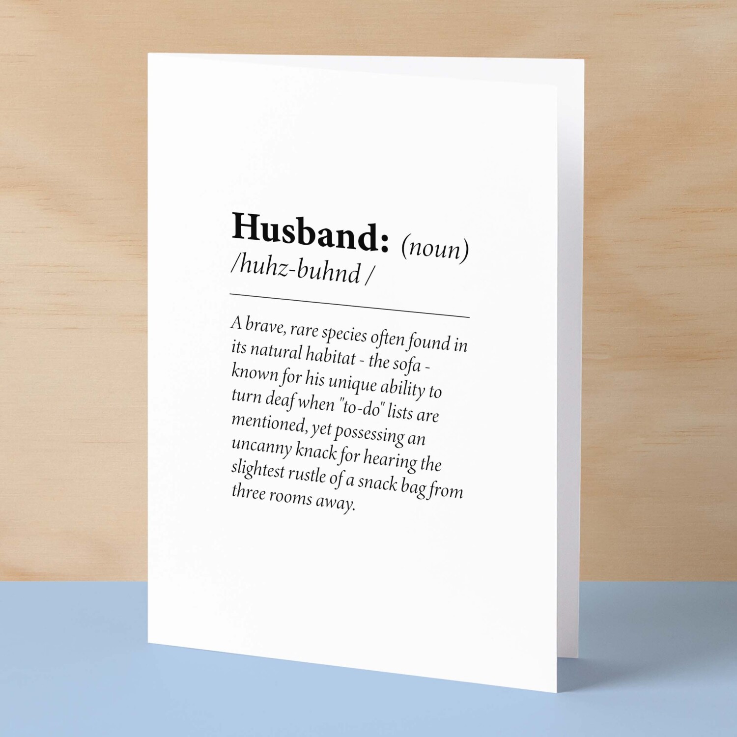 Birthday Card For Husband Fun Dictionary Quote Card For Husband Custom Message Card For Husband Funny Birthday Card For Husband - Small (4x6) / Blank Message