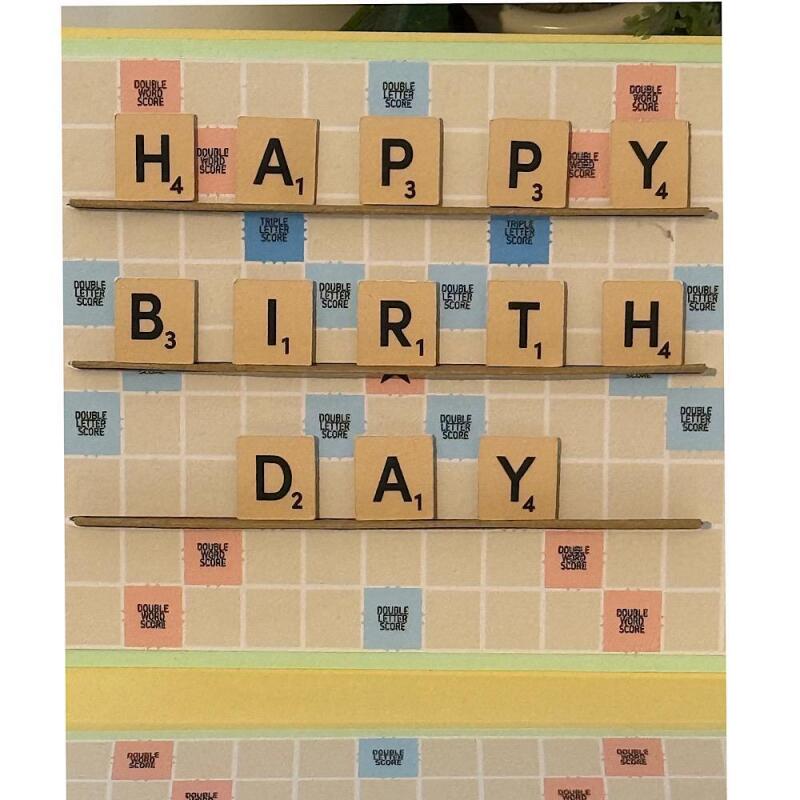 Handmade Scrabble Pop Up Box Card