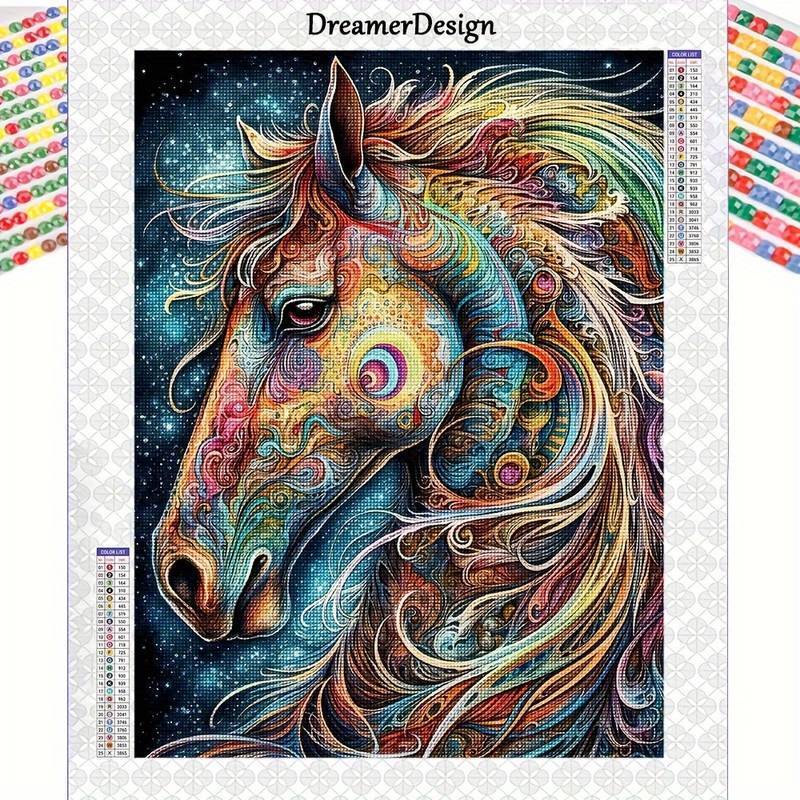 Diamond Art Kit Colourful Floral Horse 5D DIY Art Kit