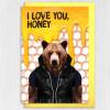 I love you honey bear in clothes Valentine's Day card for wife, husband, girlfriend, boyfriend (Animalyser) (Size A6/A5/A4/Square 6x6") - A6: Single card