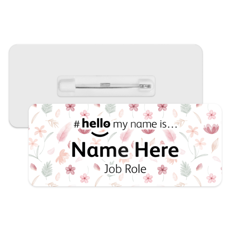 #hello my name is... Name Badge - Pretty Pink Florals