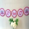 Unofficial Personalised Ms Rachel Bunting, Ms Rachel Bubblegum Party Decor - age ONE only (3 flags)