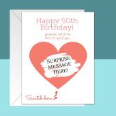 Happy 50th Birthday - Guess Where We're Going - Scratch and Reveal Customisable Card