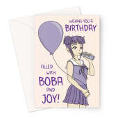 Boba Girl Birthday Card - Bubble Tea