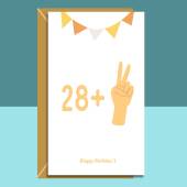 Funny 30th Birthday Card - Peace Sign Card For him or For Her