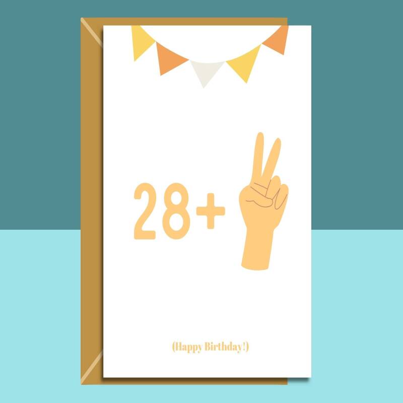 Funny 30th Birthday Card - Peace Sign Card For him or For Her