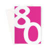 Big 80th Birthday Card Bright Pink - A5 Portrait - 1 Card