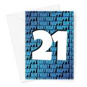 21st Birthday Card For Him | Blue