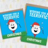 Wishing you a teeriffic Christmas funny golf-themed Holidays, Xmas, festive card for golfer, golf enthusiast (Size A6/A5/A4/Square 6x6") - A6: Single card