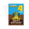 Digger 4th Birthday Card For Grandson - A5 Portrait - 1 Card