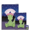 Cute Dinosaur Print For Girls Nursery - 4"x6"