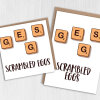 Scrambled eggs funny Easter card, mixed letter tiles for any age, adults and children (Size A6/A5/A4/Square 6x6") - A6: Single card