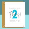 2nd Birthday Card - Funny - Personalised - For nephew, cousin, friend's little boy, godson, grandson, or any other baby turning 2 years old. - Blank inside - Small