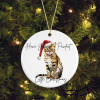 Ceramic Kitten/Cat Bengal Pun Christmas Tree Decoration