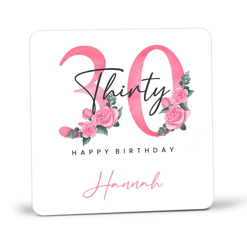 Personalised 30th Birthday Coaster - Personalised  Coaster 30th Birthday Gift For For Her Personalised Gift - Thirty Birthday Coaster - Single Coaster