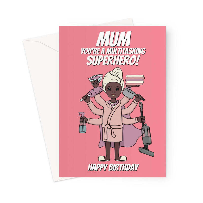 Superhero Mum Birthday Card - A5 Portrait - 1 Card