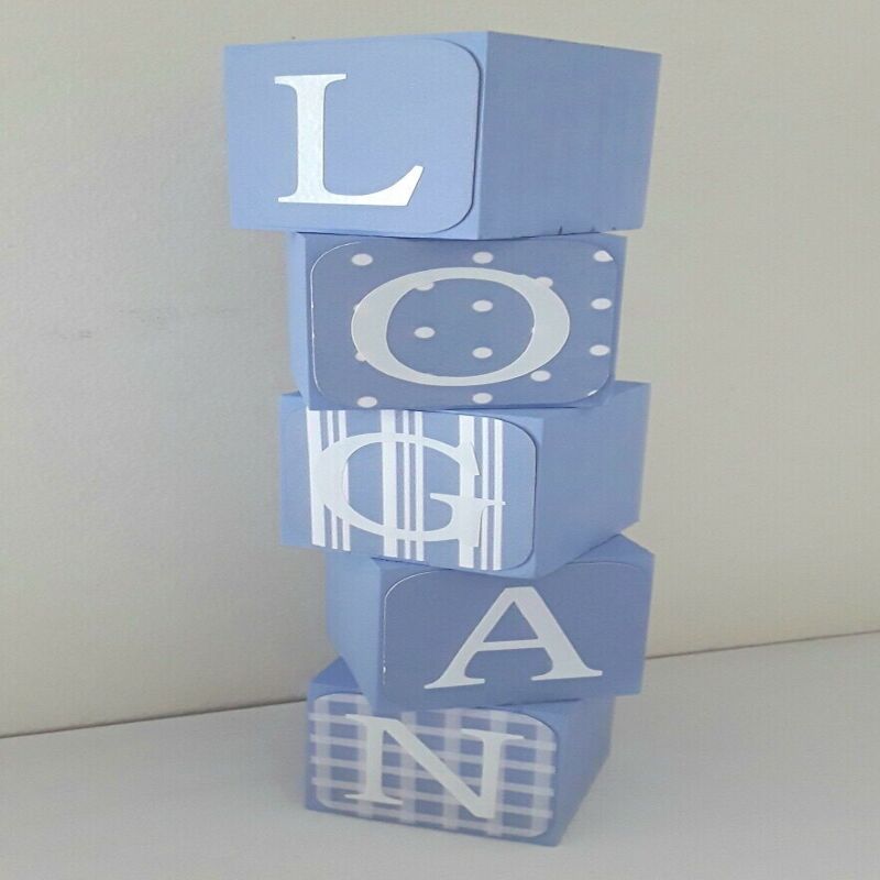 Personalised baby boy blocks,wood name blocks,new baby gift (MIN 3 ORDER) - 4cm