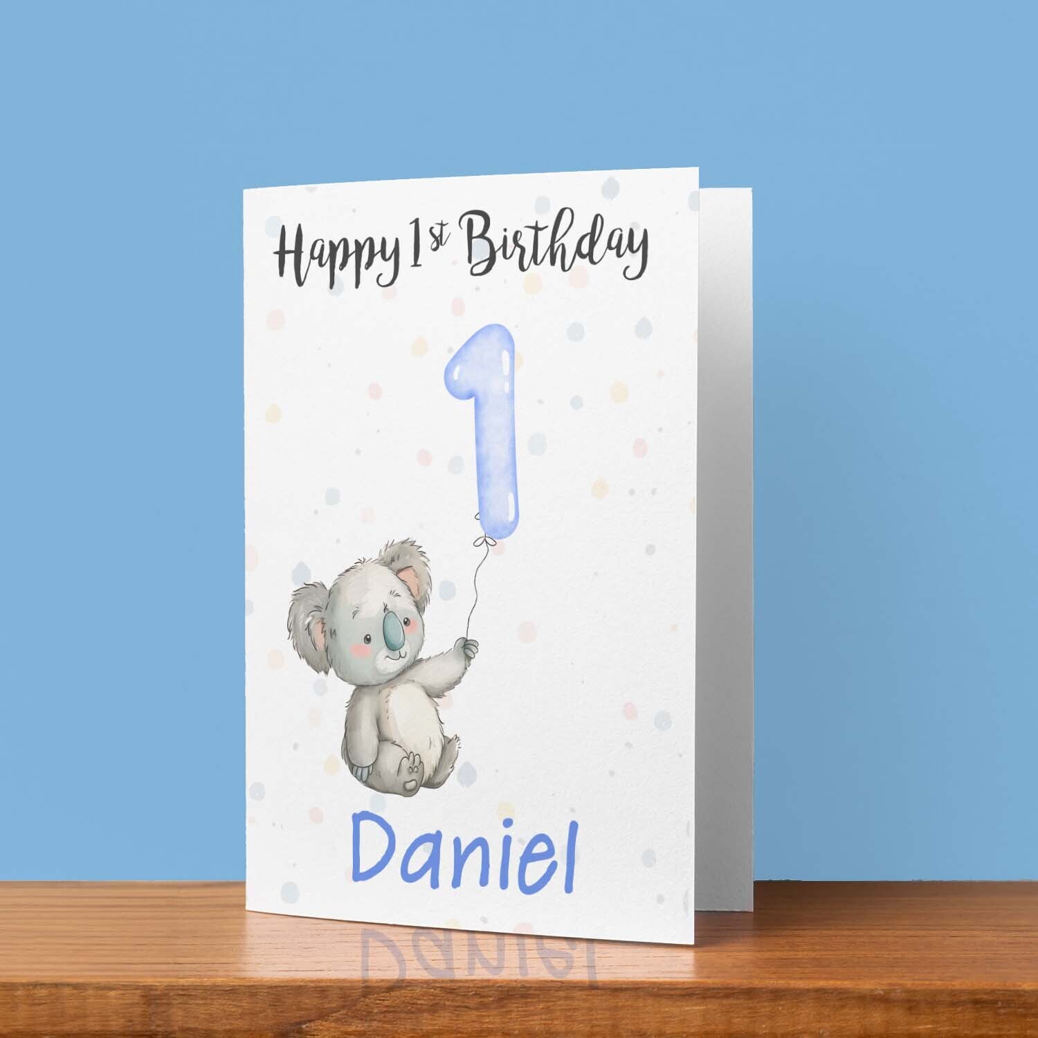 Personalised 1st, 2nd, 3rd, 4th, 5th Birthday Card for Son, Grandson, Nephew, Godson, Boys Teddy Bear Card - 1 - One - Blank Message