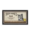Personalised Cat Bar Runner Mat, Cat Sign & 4 x Drinks Coasters Gift Set Garden Bar Sets / Custom Beer Mats Home Bar, personalised bar mat - Set of 4 Coasters