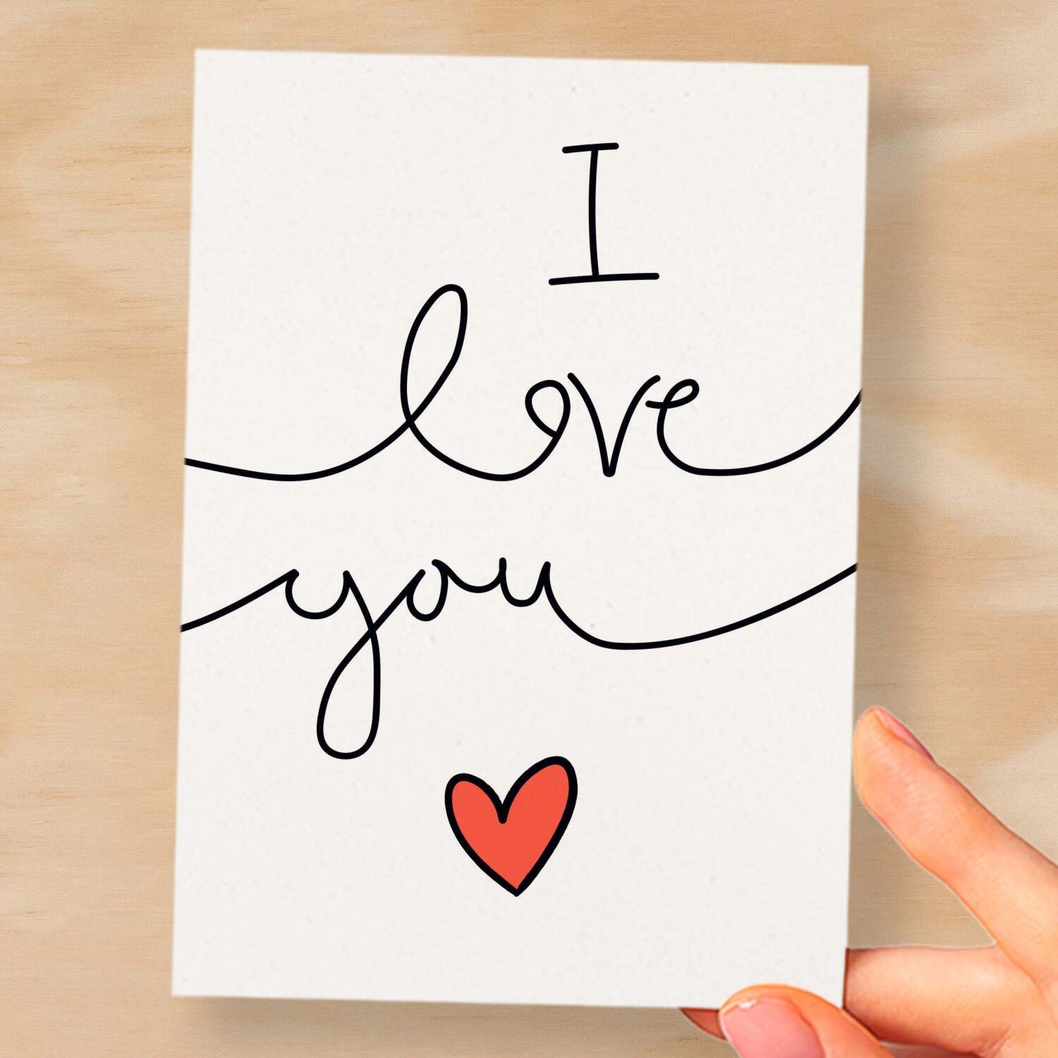 Anniversary or Valentine's Card for Her Anniversary Card for Wife Valentines Day Card For Husband Boyfriend or Girlfriend I Love You - Small (4x6) / Blank Message