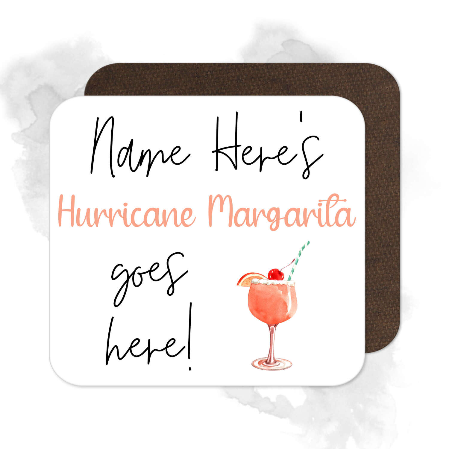Personalised Drinks Coaster - Name's Hurricane Margarita Goes Here!
