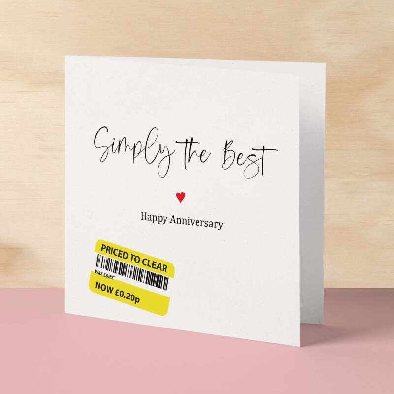 Funny Anniversary Card For Wife with Reduced Sticker Anniversary Card For Him Anniversary Card For Her Card For Wife Anniversary Card - Square (6x6) / Blank Message