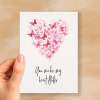 Anniversary or Valentine's Card for Her Anniversary Card for Wife Valentines Day Card For Husband Boyfriend or Girlfriend Butterfly Heart - Small (4x6) / Blank Message