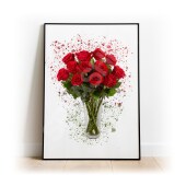 BOUQUET ROSES Splatter Art Print, High Gloss Print, Splash Art, Home Decor, Romantic Art, Floral Prints Custom Art Work