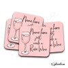 Rose Wine Hand Drawn Coaster - Home Bar - Birthday Gift. Secret Santa - Hand Drawn Rose Wine Coaster Personalised Drink Coasters - Single Coaster