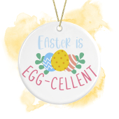 Easter Ceramic Hanging Decoration - Easter Is Egg-cellent
