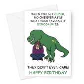 Happy Birthday Card For Her - Funny Meme Favourite Dinosaur - A5 Greeting Card