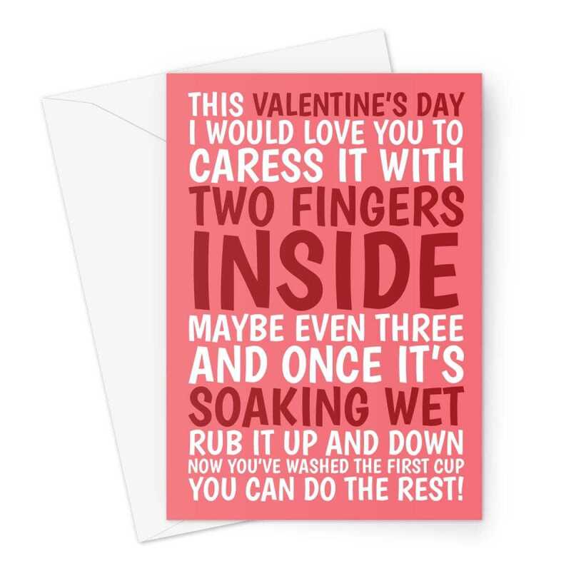 Naughty Washing Up Joke Valentine's Card Greeting Card - A5 Portrait - 1 Card