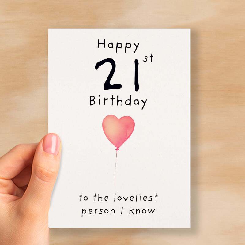 21st Birthday Card for Her Birthday Card Daughter 21st Birthday Card For Sister Birthday Card 21 st Birthday Card For Friend - Small (4x6) / Blank Message