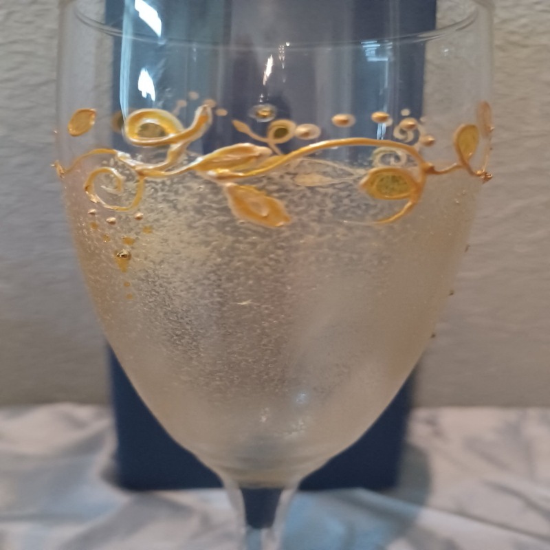 Hand Painted Gold Effect Prosecco Champagne or Prosecco Flutes Glasses