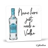 Vodka Coaster, Personalised, Drinks Mat, Personalised Drink Coaster Vodka, Vodka Fathers Day gift, Mothers Day, Christmas Coaster