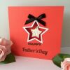 Handmade Fathers Day Card, Daddy Keyring Card, Fathers Day Star Card - Blank inside