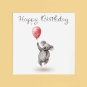 Birthday Card for Child Birthday Card For Kids Birthday Card For Her or Him Cute Koala Birthday Card With Birthday Balloons For Boy or Girl