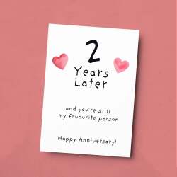 2nd Wedding Anniversary Card For Wife Anniversary Card for Husband 2 Year Anniversary Card For Boyfriend or Girlfriend Second Anniversary - Large (5x7) / Blank Message