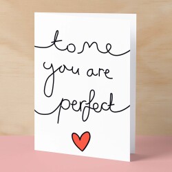 Anniversary or Valentine's Card for Her Anniversary Card for Wife Valentines Day Card For Husband Boyfriend or Girlfriend You Are Perfect - Small (4x6) / Blank Message